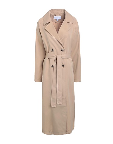 VILA Double breasted pea coat Beige 100% Polyester