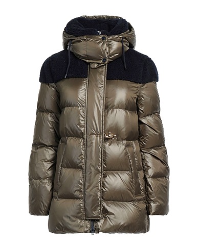 FAY Piumino Verde militare 100% Poliammide, Poliestere, Lana Vergine