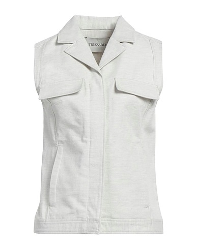 TRUSSARDI Jacket Light grey 60% Cotton, 22% Viscose, 12% Linen, 6% Polyester