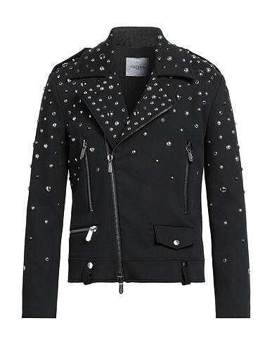 GAëLLE Paris Biker jacket Black 60% Cotton, 37% Polyester, 3% Elastane