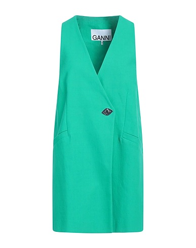 GANNI Waistcoat Green 100% Organic cotton