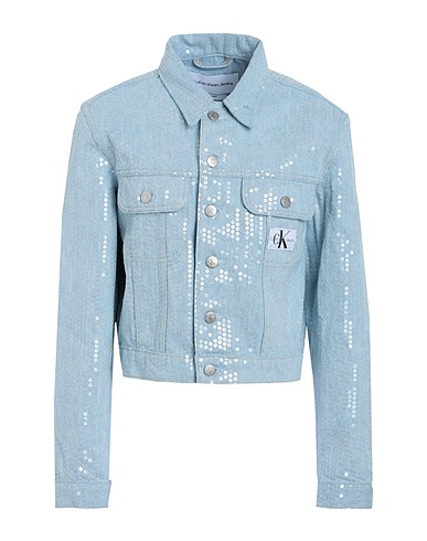 CALVIN KLEIN JEANS Denim jacket Blue 80% Cotton, 20% Recycled cotton