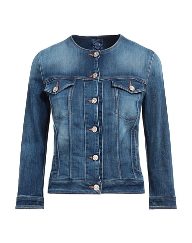 JACOB COHЁN Denim jacket Blue 92% Cotton, 6% Elastomultiester, 2% Elastane
