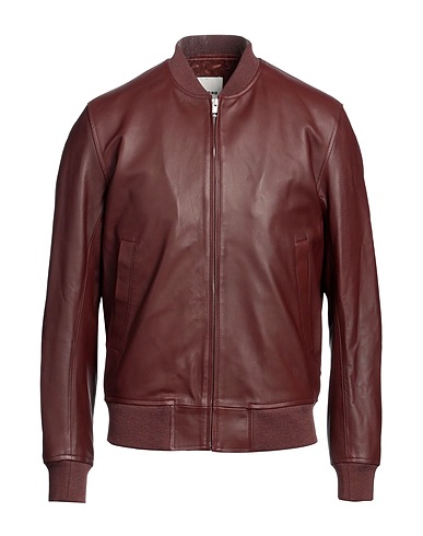 SANDRO Bomber Burgundy Lambskin, Viscose, Polyamide, Elastane