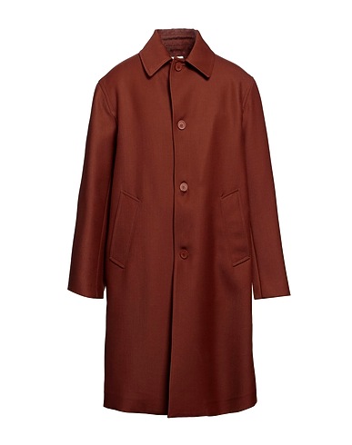 SANDRO Coat Chocolate brown 55% Polyester, 45% Virgin Wool
