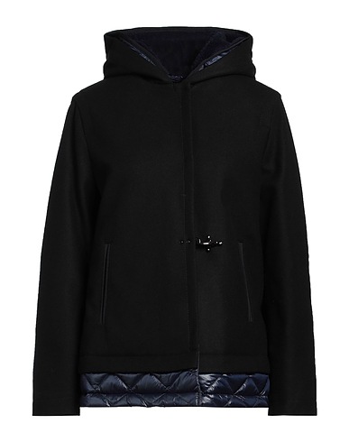 FAY Coat Black 80% Virgin Wool, 20% Polyamide, Polyester