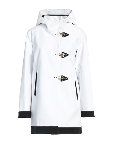 FAY Lange Jacke Weiß 100% Baumwolle, Polyurethan, Schurwolle, Polyamid