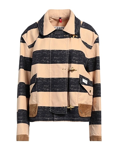 FAY ARCHIVE Bomber Beige 100% Cotone, Pelle di bovino