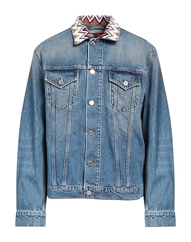 MISSONI Giubbotto jeans Blu 100% Cotone, Viscosa