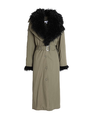 TOPSHOP Full-length jacket Military green 100% Cotton