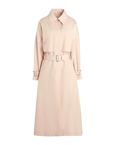 CALVIN KLEIN Full-length jacket Beige 57% Cotton, 43% Polyester