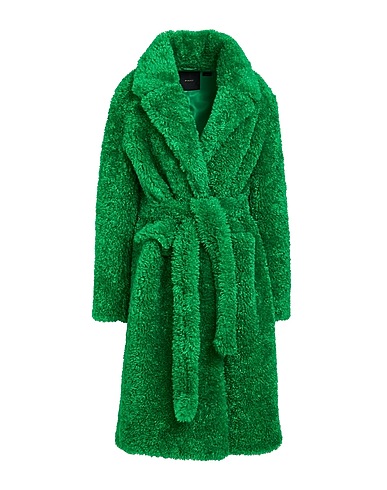 PINKO Teddy Coat Green 100% Polyester