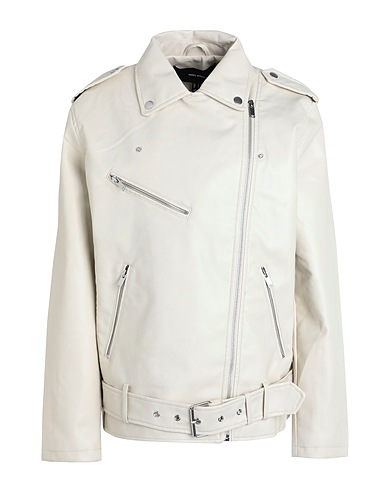 VERO MODA Biker jacket Cream 100% Polyester, Polyurethane