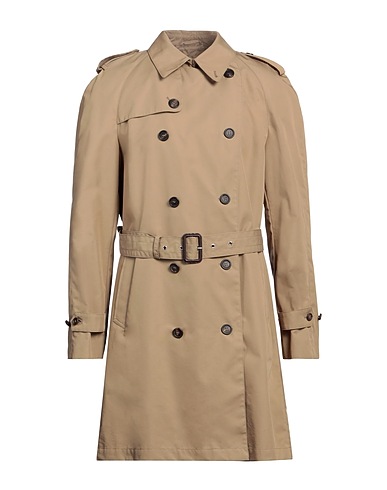 DUNHILL Double breasted pea coat Khaki 67% Cotton, 33% Polyamide