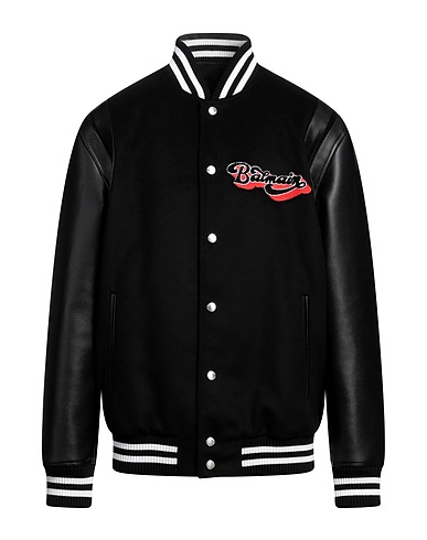 BALMAIN Bomber Nero 100% Lana Vergine, Poliuretano, Cotone, Poliestere, Nylon