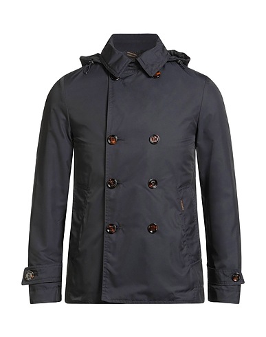 MOORER Double breasted pea coat Midnight blue 100% Polyester
