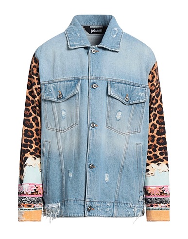 JUST CAVALLI Denim jacket Blue 100% Cotton, Elastane