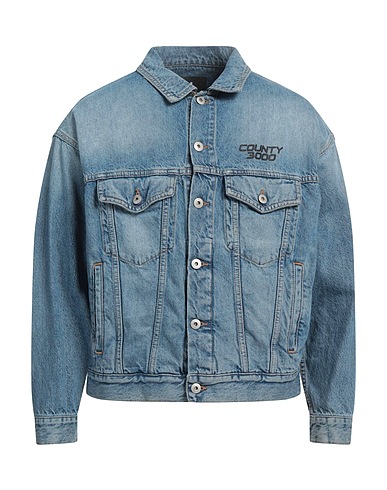 MARCELO BURLON Giubbotto jeans Blu 72% Cotone, 28% Canapa