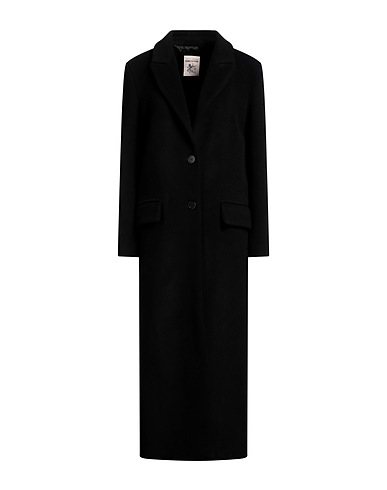 SEMICOUTURE コート ブラック バージンウール 80% / ナイロン 20% / ポリエステル