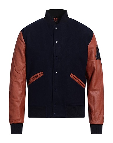 AMERICAN COLLEGE Jacket Navy 100% Wool, Cowhide