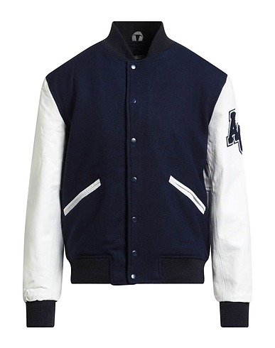 AMERICAN COLLEGE Jacket Midnight blue 100% Wool, Cowhide