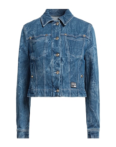VERSACE JEANS COUTURE Denim jacket Blue 98% Cotton, 2% Elastane