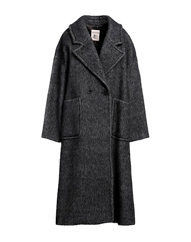 SEMICOUTURE Coat Charcoal 85% Virgin Wool, 10% Alpaca wool, 5% Polyamide