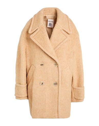 SEMICOUTURE Coat Beige 85% Virgin Wool, 10% Alpaca wool, 5% Polyamide, Polyester