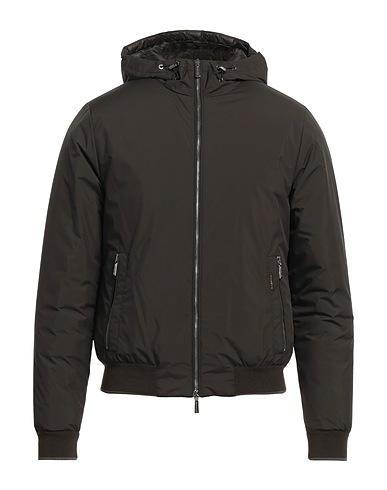 MOORER Shell jacket Dark brown 100% Polyester