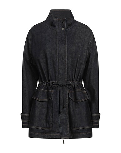 MOORER Full-length jacket Blue 93% Cotton, 6% Cashmere, 1% Elastane