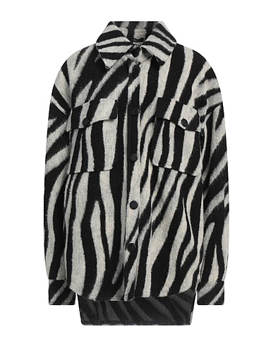 HANITA Patterned shirts & blouses Black 97% Polyester, 3% Elastane