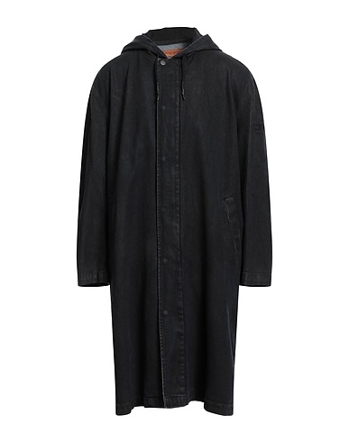 DIESEL Full-length jacket Black 99% Cotton, 1% Elastane