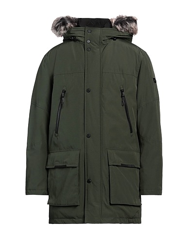 MICHAEL KORS MENS Coat Military green 85% Polyester, 15% Cotton, Recycled polyester
