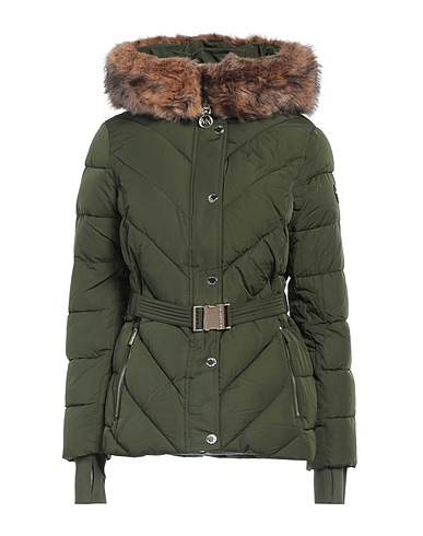 MICHAEL MICHAEL KORS Shell jacket Military green 100% Polyester, Modacrylic, Viscose, Nylon, Elastane