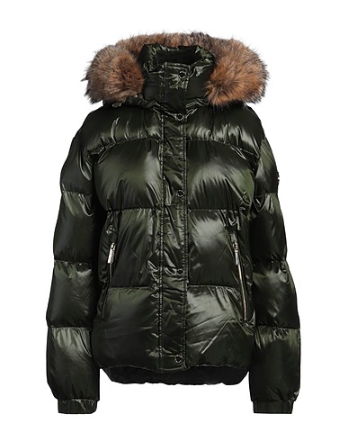 MICHAEL MICHAEL KORS Piumino Verde militare 58% Poliestere, 42% Nylon, Modacrilico, Poliestere riciclato