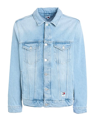 TOMMY JEANS Denim jacket Blue 99% Cotton, 1% Elastane