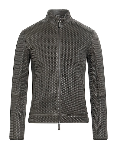 EMPORIO ARMANI Giubbotto Verde militare 100% Pelle di agnello