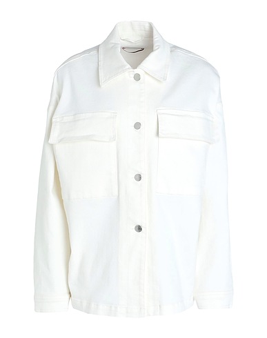 MAX&Co. Denim shirt Ivory 97% Cotton, 3% Elastane