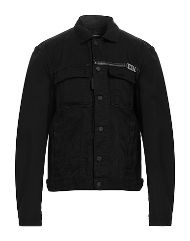 DSQUARED2 Denim jacket Black 100% Cotton, Calfskin