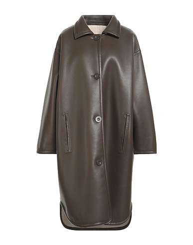 STAND STUDIO Coat Dark brown 70% Polyurethane, 30% Polyester