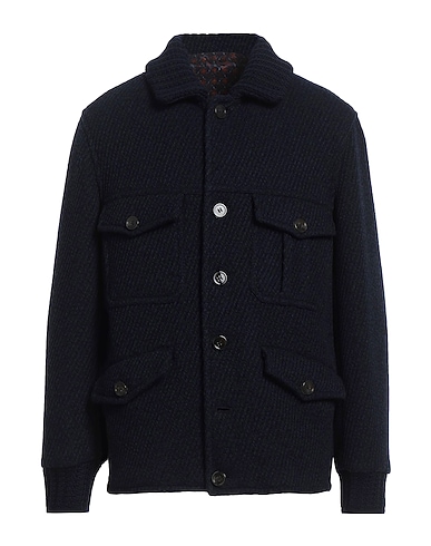 ETRO Coat Midnight blue 73% Wool, 23% Polyamide, 3% Acrylic, 1% Polyester