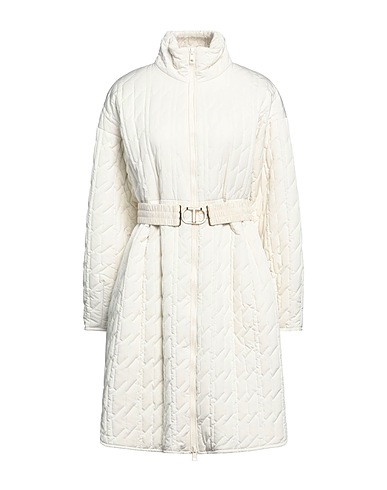 TWINSET Coat Ivory 83% Polyester, 17% Polyamide