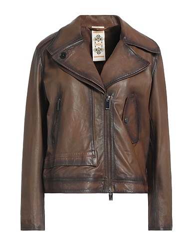 HIGH Biker jacket USE Brown 100% Leather