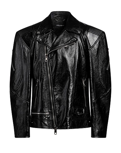 DOLCE&GABBANA Biker jacket Black 100% Lambskin