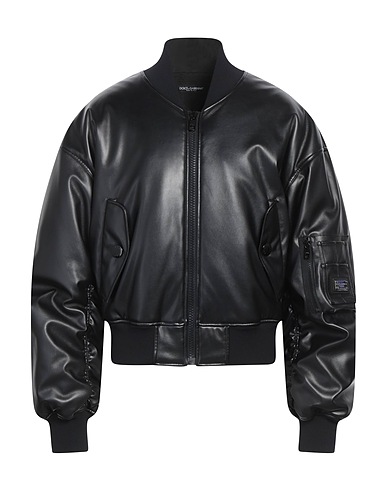 DOLCE&GABBANA Bomber Black 100% Polyester, Polyamide, Elastane
