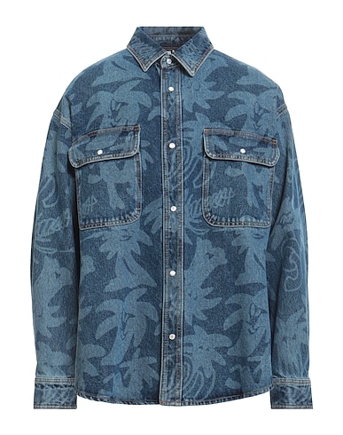 PALM ANGELS Denim jacket 100% Cotton, Leather