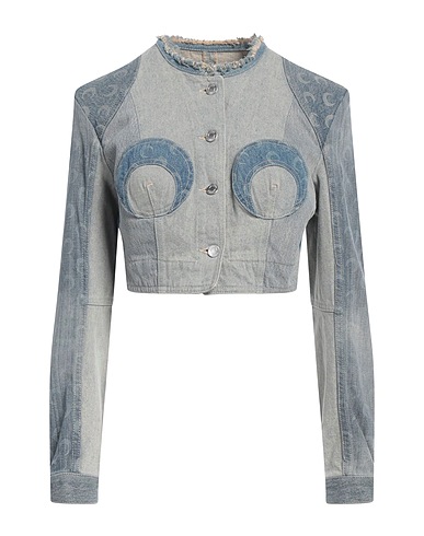 MARINE SERRE Denim jacket Blue 100% Cotton, Elastane