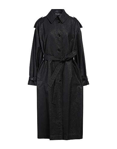 DOLCE&GABBANA Full-length jacket Black 49% Polyester, 41% Cotton, 10% Metallic Polyester