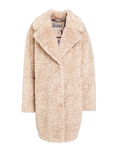 HERNO Teddy Coat Beige 100% Polyester