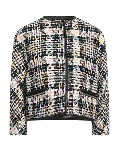 MCQUEEN Jacket Black 37% Cotton, 25% Acrylic, 25% Synthetic fibers, 13% Wool, Lambskin